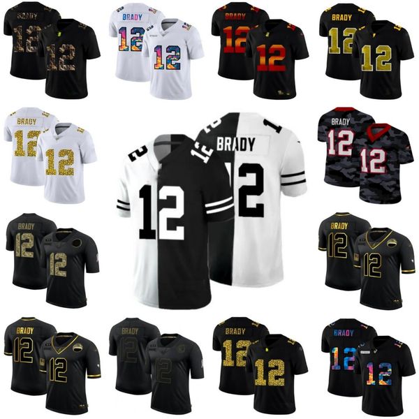 

men #12 tom brady black red orange stripe vapor limited women youth nfl jerseys
