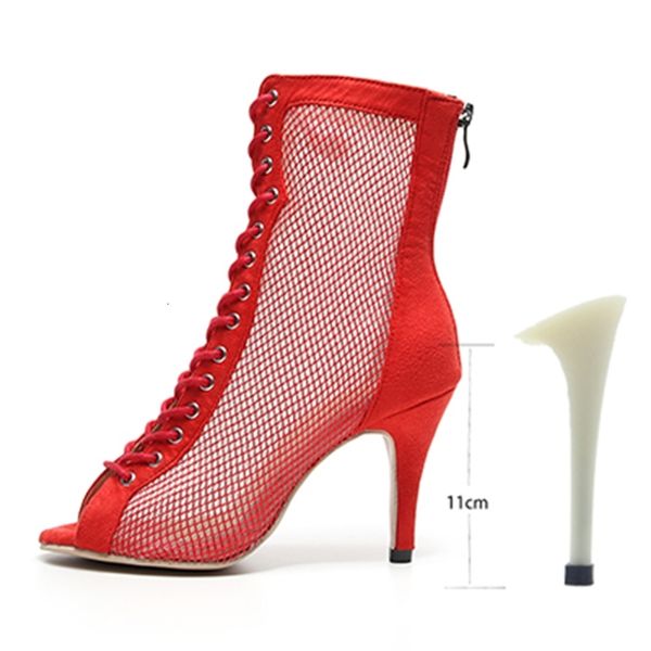 

2021 new women high latin red soft sole ballroom modern dance boots for girls flannel practice salsa dancing shoes 1 0nnl, Black