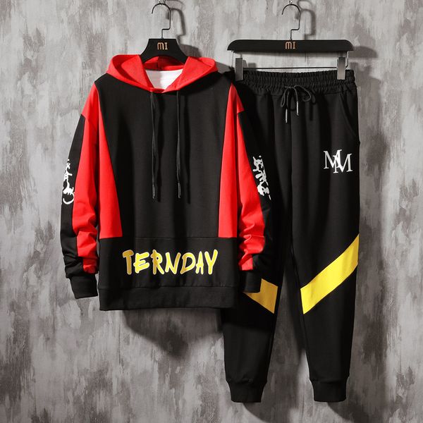 

2020 autumn spring tracksuits men's sport set hoodies sweatpants pants sportswear brand sporting suit track print clothes kg-61, Gray