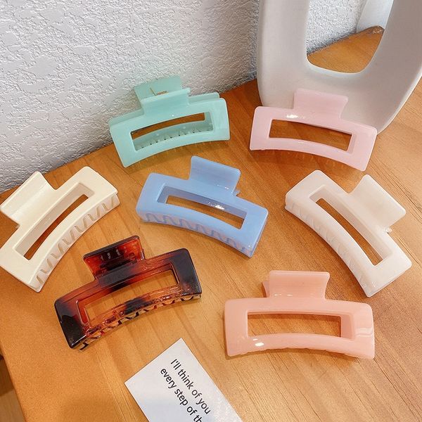 

fashion hair grip for women girls candy color rectangle shaped barrettes hair clamps for hair up, Black;brown