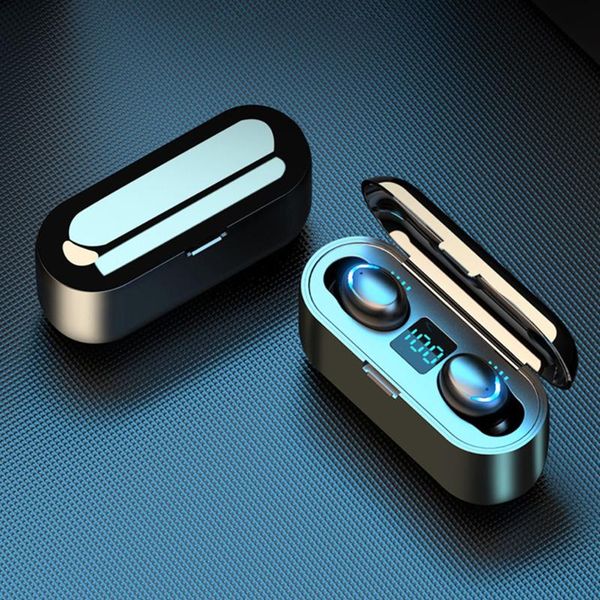 

wireless bluetooth earphone v5.0 f9-5c tws touch control stereo sport headphones noise-reduction earbuds headset with powerbank