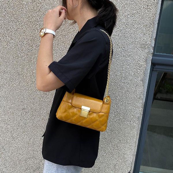 

shoulder bags bag retro thread women's chain 2021 fashion crossbody messenger for female soft pu leather lady handbag flap totes