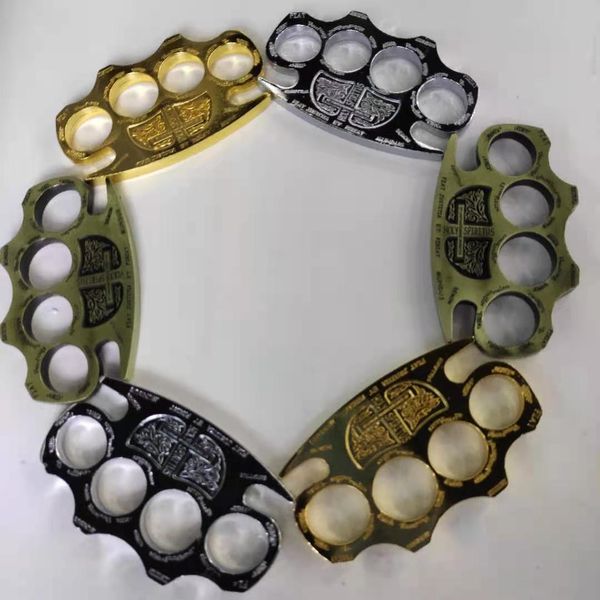 

silver and black thin steel brass knuckle dust, self-defense personal safety, men and women's self-defense pendant