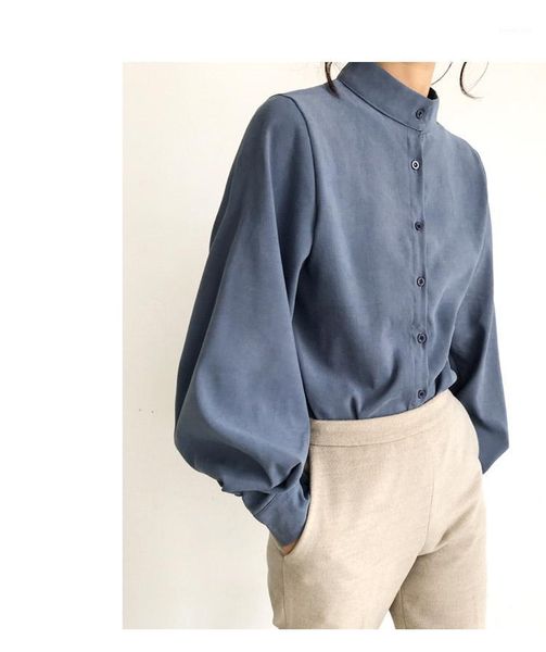 Vintage solide baumwolle weißes Hemd weibliche Oversize Tops Frauen langarm Mädchen Bluse Plus Größe Herbst Frauen Blusen femme Blusas1