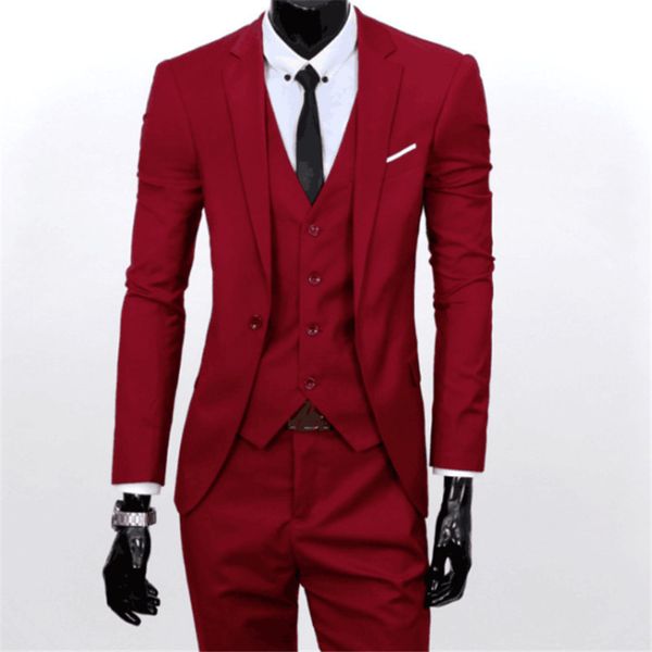 

2020 men's three-piece suit business suit western fit banquet wedding slim vest jacket pants not including shirt formal wear size s-2xl, White;black