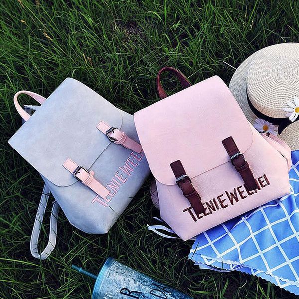 

cover-style wild simple college student schoolbag korean girl cute backpack female mini fresh small backpack easy to carry