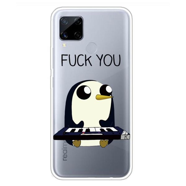 

for oppo realme c15 colored drawing clear tpu cover protective cases