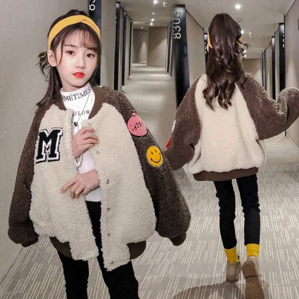 

winter sweater cardigan girls' new wool fashion foreign sle autumn drs korean children's leisure coat 3qv7, Black