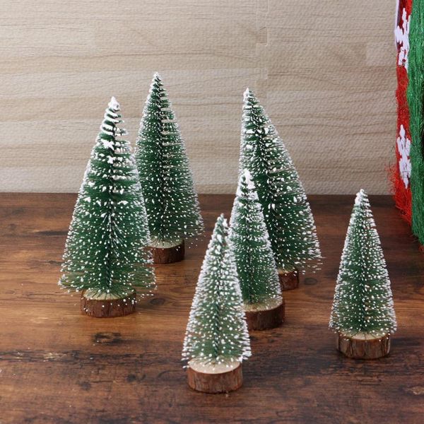 

6шт mini christmas tree стик белый кедр desktop small christmas tree