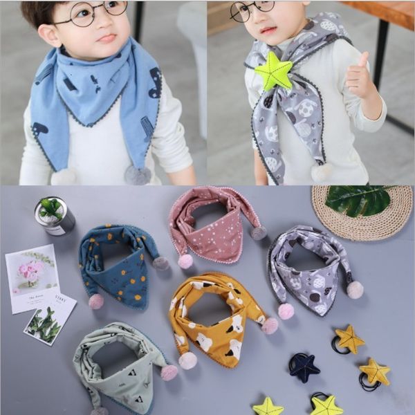 

brand new printed cotton children triangle scarf korean multi-function scarves 15 colors designer luxury shawl scarf model no. ne909, Blue;gray
