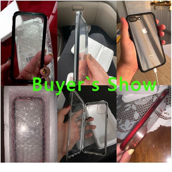 

double side magnetic case for iphone 12 pro max xr xs max 11 8 7 6 6s plus magnet glass pho qyljtc