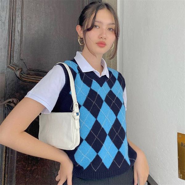 

european and american style knitted vest women's outer wear 2020 autumn cross-border new loose sweater vest wide shoulder size, White;black