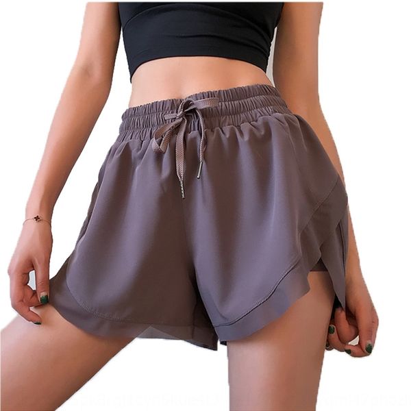 

women's summer loose double and shortslayer light proof fitness pants bandage quick drying yoga women's summer loose double shorts, Gray