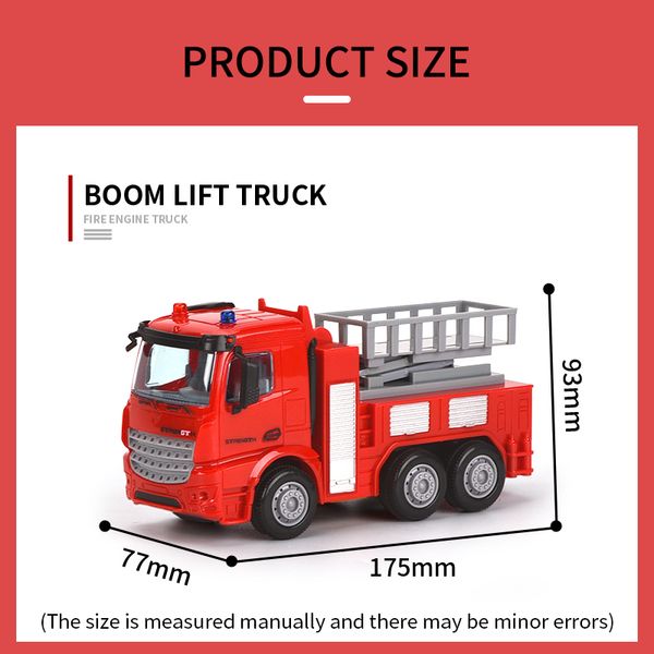 

diecast toy vehicle fire engine transport truck 1:55 pull back fire water cannon ladder truck rescue car toy gift for kids