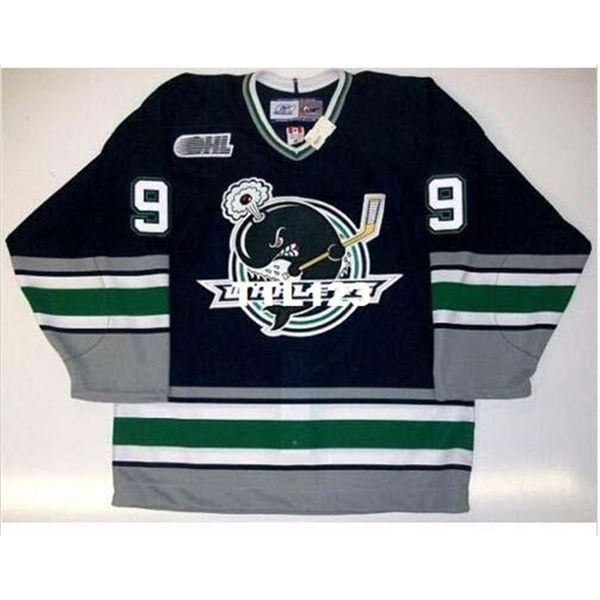 

real 121 real full embroidery #9 tyler seguin plymouth whalers hockey jersey or custom any name or number hockey jersey, Black