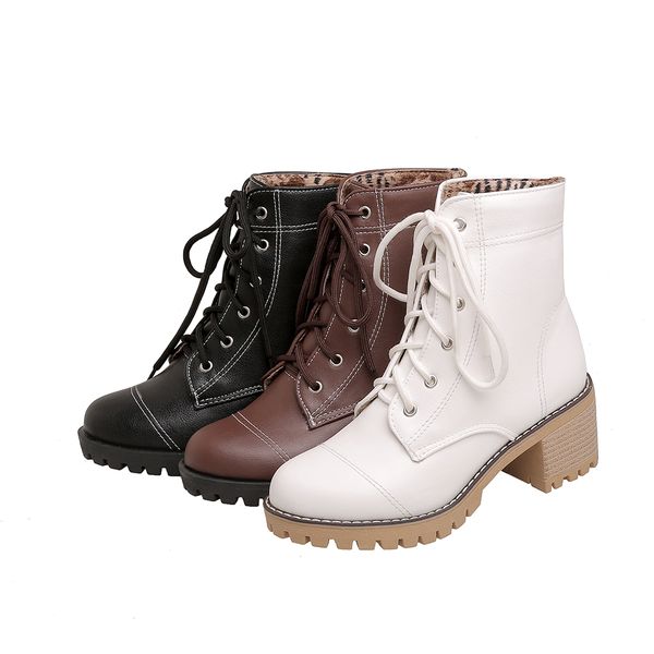 

pqecfs big size 34-45 2020 spring & autumn & winter women solid strange style high heels ankle boots 3 colors, Black