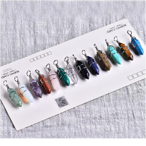 

1pc natural crystal rose quartz amethyst pendant magic repair healing crystal jewelry couple decorating christmas and d qylfgp, Black