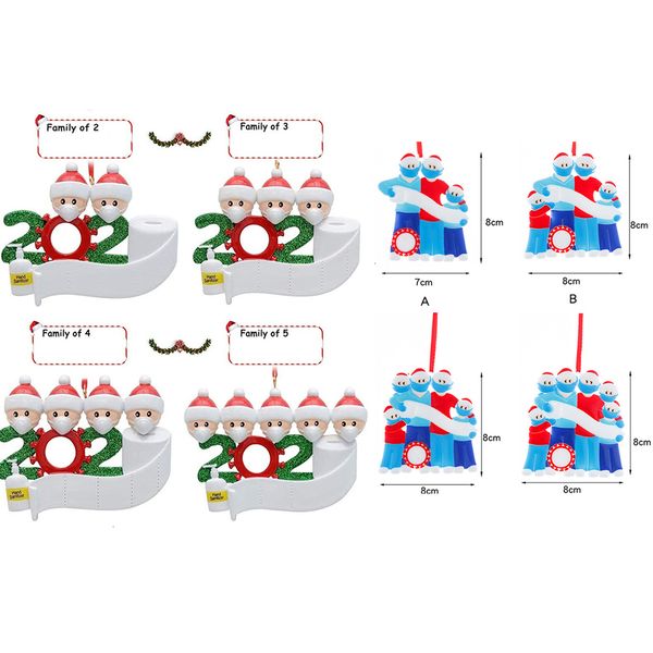 

рождественский орнамент customized подарков survivor семья из 2 3 4 5 6 7 висячие украшения снеговика подвеска с маска для лица дезинфицирую
