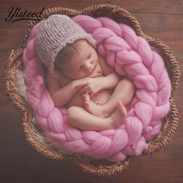 

14 color newborn pgraphy props handmade knitting baby p blanket basket acrylic filler braid basket stuffer atrezzo fotos y201009