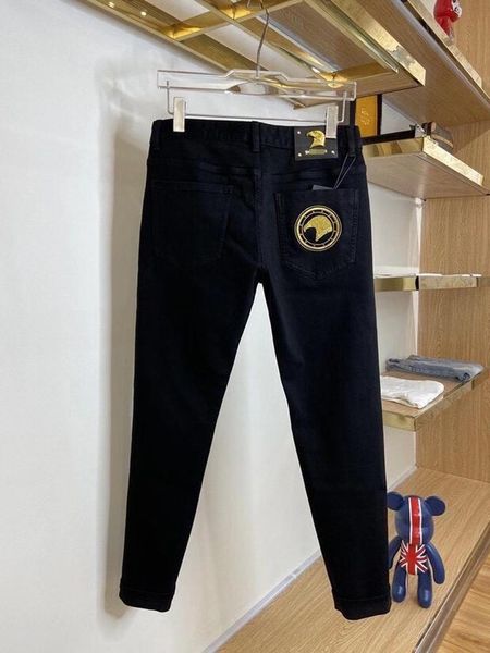 

men's jeans winter thick men 2021 cotton england fashion casual embroidery comfortable big size straight ng, Blue