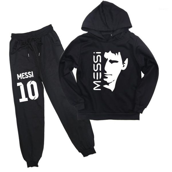

messi 10 hoodies pants 2pcs/set tracksuit men casual luminous messi 10 streetwear for teenager cloth autumn hip hop new1, Gray