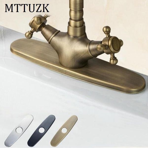 

mttuzk antique barss /black/chrome 10" bathroom/ kitchen sink faucet hole cover plate deck plate base to cover sink hole1