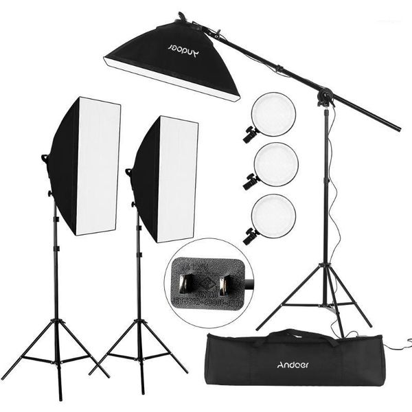 

lighting & studio accessories andoer pography softbox led light kit including 45w bi-color temperature 2700k/5500k dimmable lights carry bag