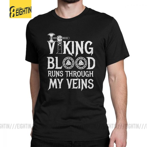 

viking t-shirt blood runs in my viens valhalla t shirt men design clothes 2018 fashion round neck tees sport hooded sweatshirt hoodie