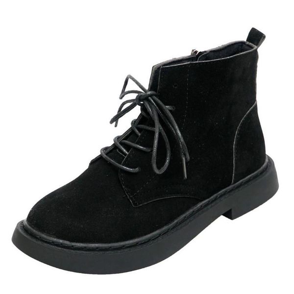 

2020 autumn women's shoes boots zip solid round toe fashion leisure low heels flock non-slip warm riding boots, Black