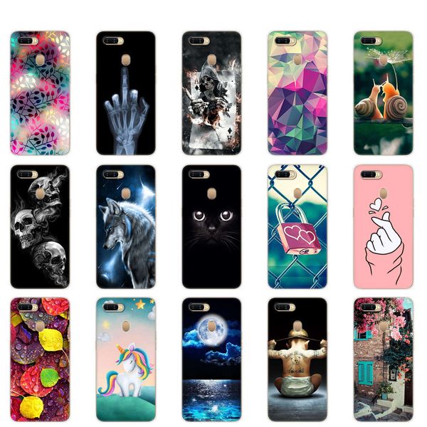 

a5s case 6.2" soft silicon tpu back phone cover for oppo a 5s oppoa5s cph1909 bumper bag fundas coque shell cat flower