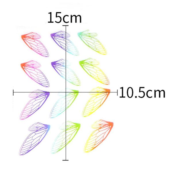 

5pc cicada wings uv resin transparent material filling epoxy mold making tool sticker decorative fit earring jewelry diy sticker wmttwj, Black