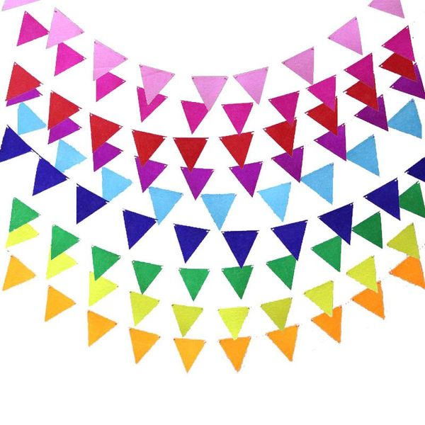 

banner flags multicolor non-woven pennants bunting wedding/valentine's day/birthday party hang garland decoration supplies