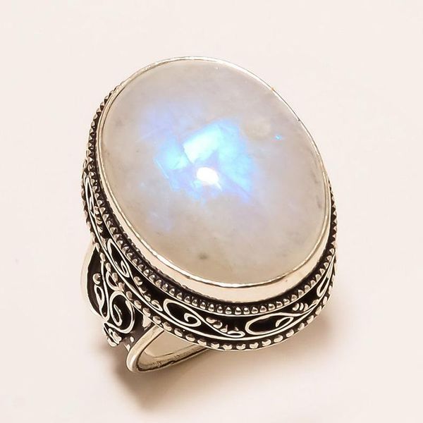 

bohemia antique moonstone ring vintage silver color rings for women charm engagement jewelry bague anillos mujer z5s096, Golden;silver