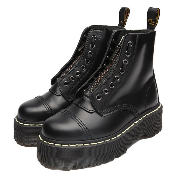 

drboots women ankle boots women genuine leather boots martens autumn botas mujer female comfortable shoes lj201130, Black