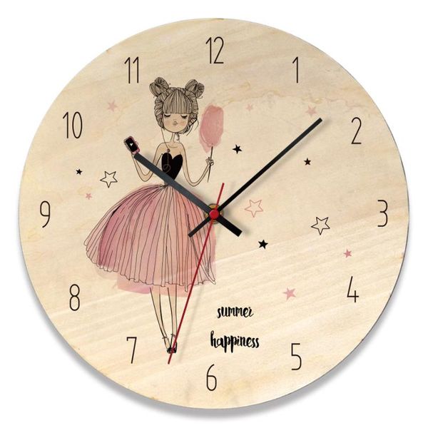 

nordic wooden wall clock modern design 3d wooden decoration girl bedroom cute cartoon wall clock watch home decoration