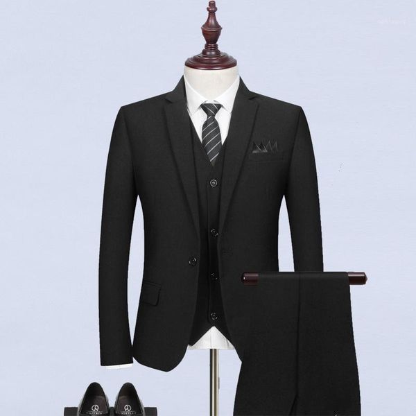 

new men's suit men's suit business three piece wedding dress man1, White;black