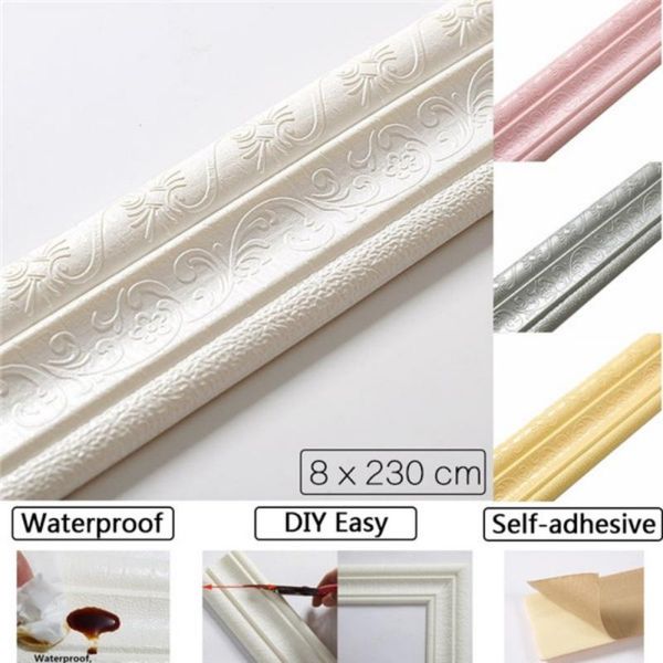 

wall stickers 3d self-adhesive sticker waterproof corner line edge strip waist tile wallpaper border home deco