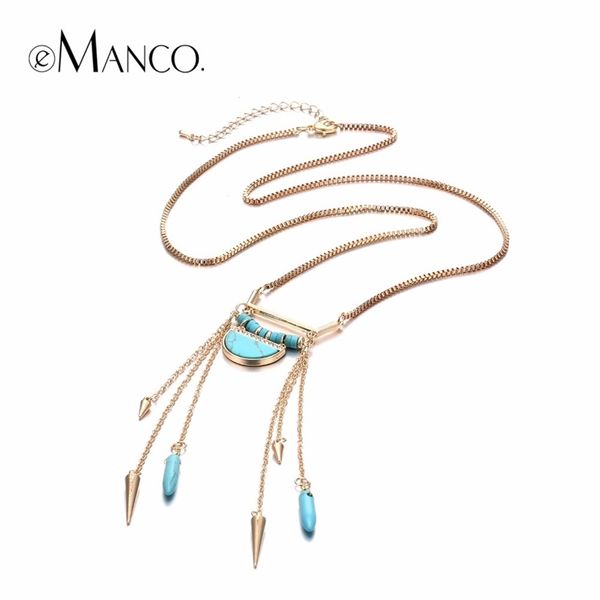 

emanco fashion minimalist round choker necklaces gold-color tassel & blue semicircle pendants trendy small cute accessories y200323, Silver