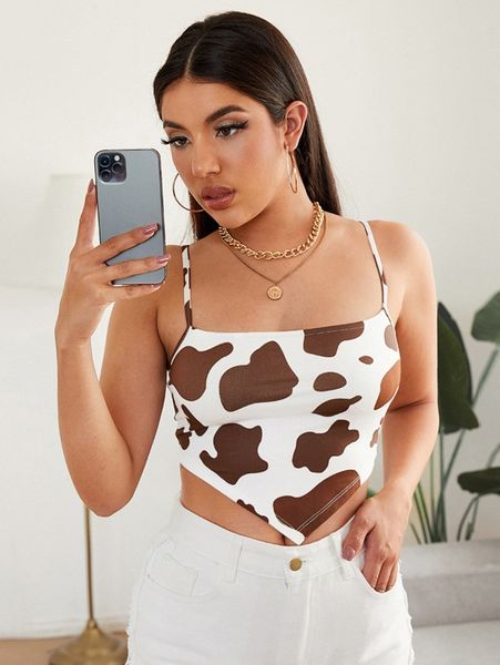 

cow print bandana cami l1fv#, White