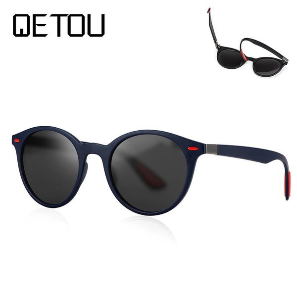 

sunglasses qetou 2021 brand design women polarized oval frame men vintage goggles tr90, White;black