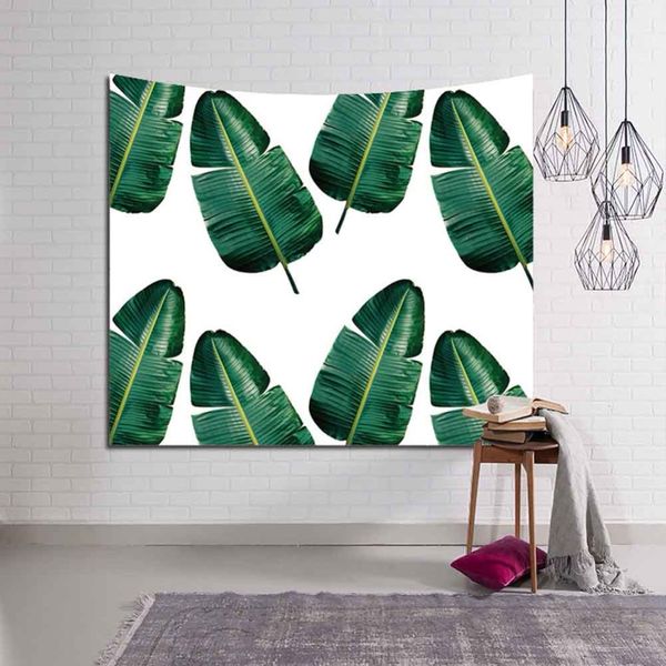 

polyester tropical plant pattern cloth wall hanging tapestry leaves bohemian art carpet blanket beach towel yoga picnic mat 3d