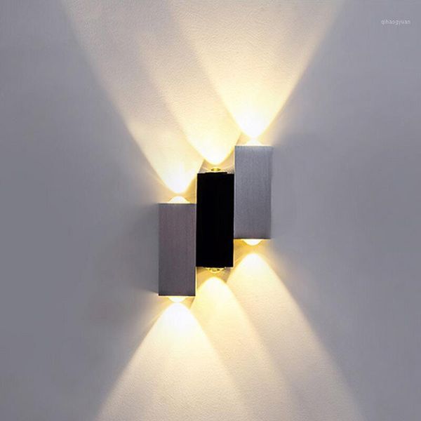

ac85-265v led wall lamp bedroom bedside lamp simple double-headed corridor aisle tv backdrop decorative aluminum wall lights1