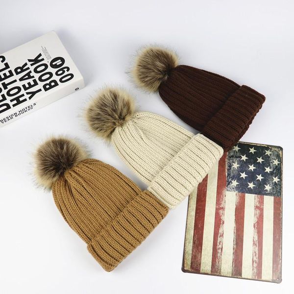 

winter cap для женщин skullies pompom beanie hat шерсть gorras bonnet трикотажные hat set балаклава маска sqclkn home2006, Black;white