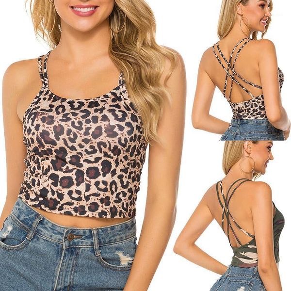 

2020 summer women fitted ribbed cropped spaghetti strap tank in leopard print crop camis with frill trimming1, White