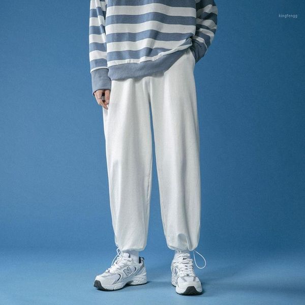 

autumn cotton sweatpants men's fashion solid color casual joggers pants men streetwear loose hip-hop straight trousers mens1, Black