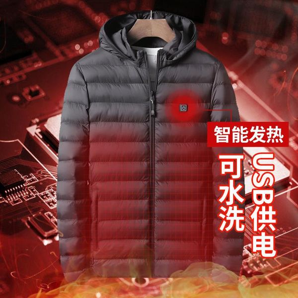 

new intelligent heating down jacket for men in winter 2020, Black