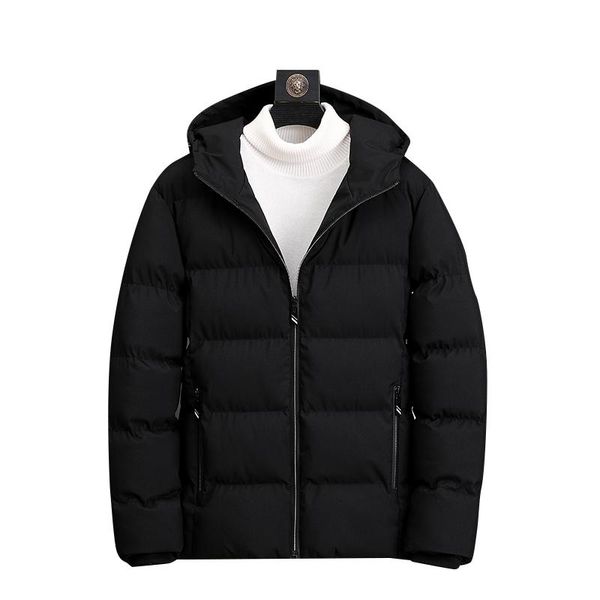 

men's down & parkas (m-6xl) winter cotton padded jacket men korean trend slim thickened short coat handsome male overcoat warm clothes, Black