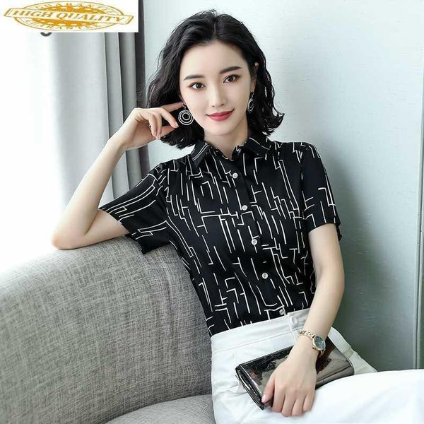 

womens and blouses real silk blouse plus size shirts elegant office ladies wear summer short sleeve shirt ww0161, White