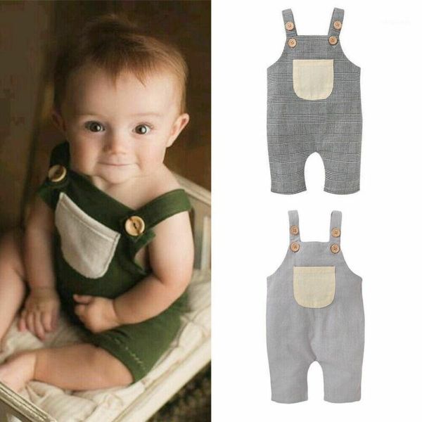 

bbay romper infant baby boy girl clothes strap sleeveless romper jumpsuit overalls outfits 0-18m1, Blue
