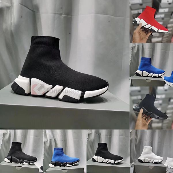

2021 new speed boot trainer triple black white oreo gym red mens trainers fashion paris ankle loafers women man running shoes sneakers